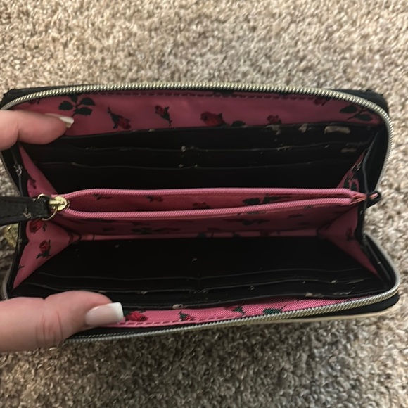 Betsey Johnson Black and Tan Studded Long Wallet - Picture 3 of 4